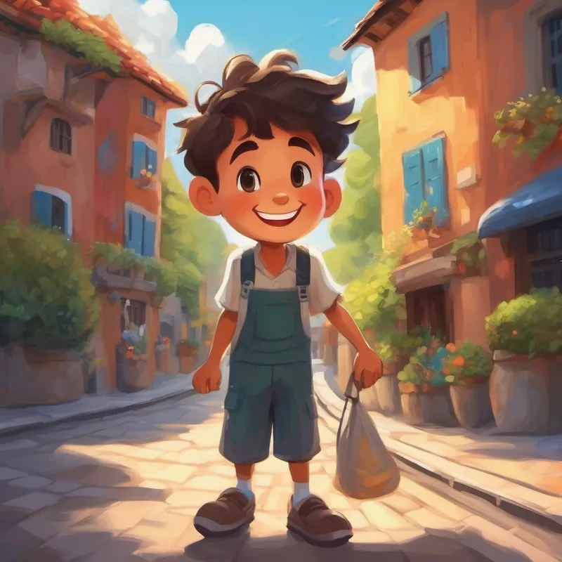 Kind boy with a big smile and helpful hands with a big smile helping others