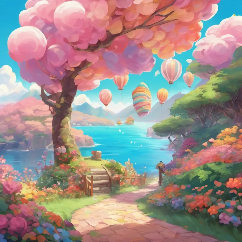 Lau and Kerry soon realized that they were approaching a special island made entirely of pastel-hued candy. The boat gently landed, and as they stepped onto the sugary shore, they found themselves in a land of endless delights. Cotton candy trees, lollipop flowers, and chocolate cobblestone paths lined their way. As they explored the magical island, they met friendly and joyful creatures, like talking marshmallows and singing gummy bears. They danced, laughed, and tasted delightful treats. Their laughter filled the air with more joy and the island shimmered with even more vibrant colors.