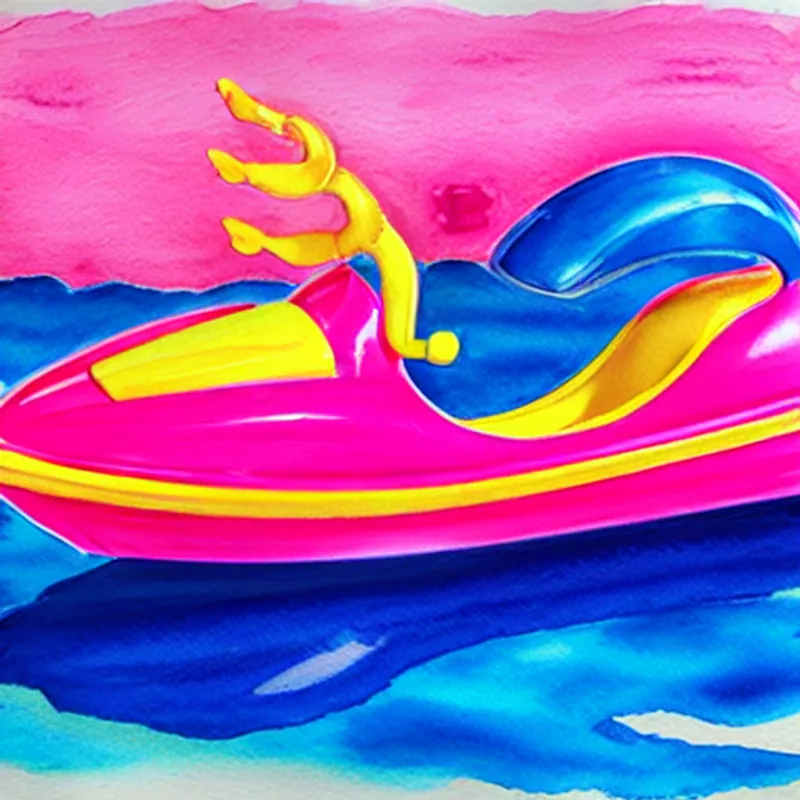 Jetski (pink), Sammy (dolphin), sad, shiny seashell