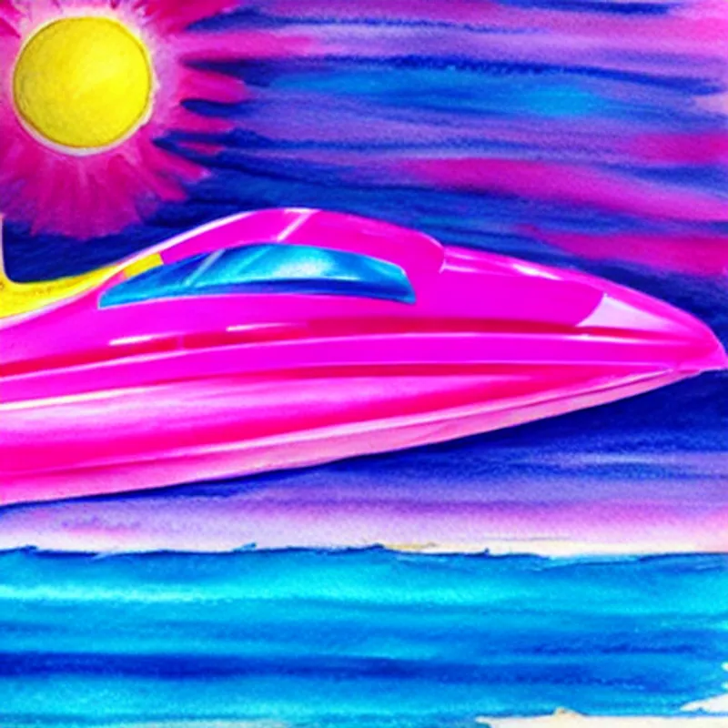 Jetski (pink), Sammy (dolphin), beach, sea, coral reef