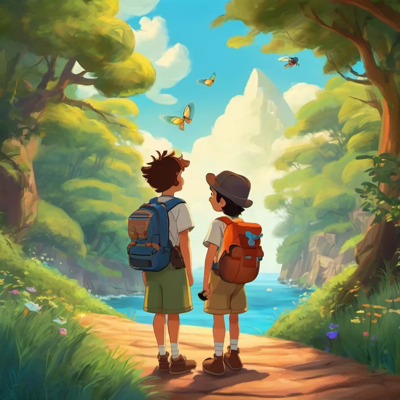 Flutter approached Buzz and Rosie and shared tales of his adventurous journeys. He had seen picturesque landscapes, crossed vast oceans, and met fascinating creatures along the way. Buzz and Rosie were captivated by Flutter's tales and longed to experience similar adventures.