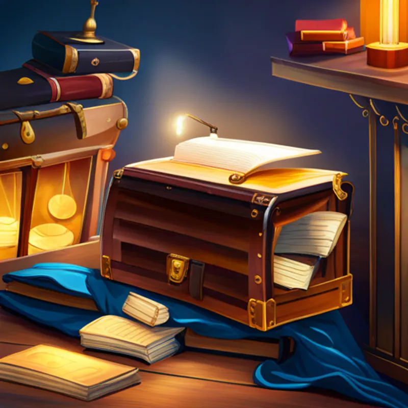 The treasure chest reveals magical books full of wisdom