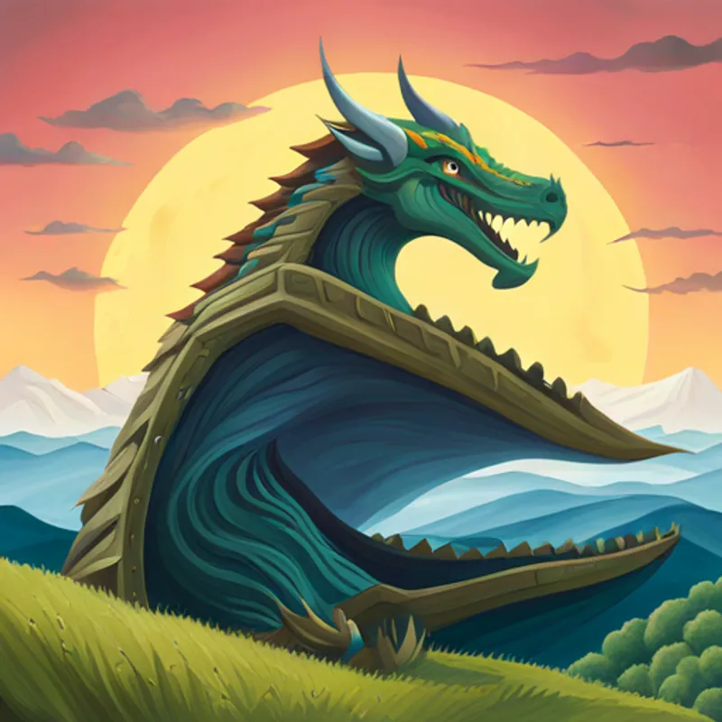 Böser Drache bedroht das Königreich