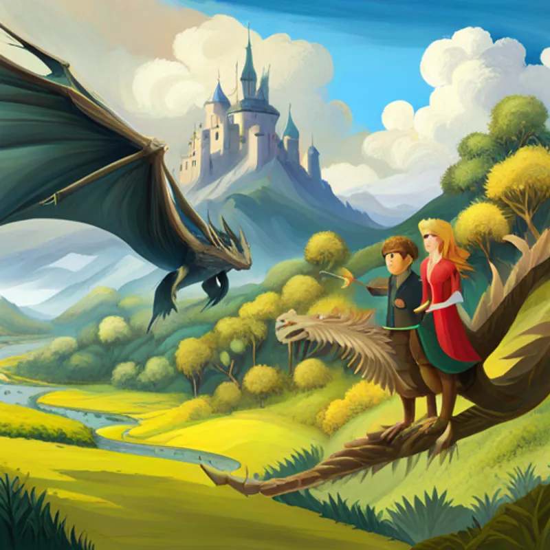 Prinzessin und Freunde besiegen den Drachen