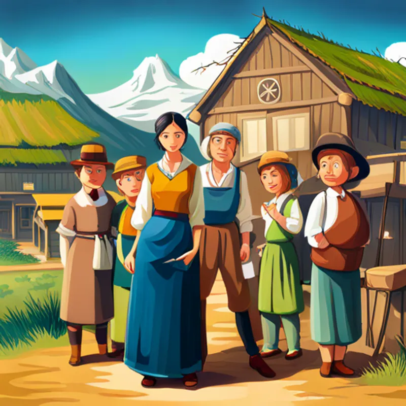 Emily surrounded by villagers, learning about sustainable living