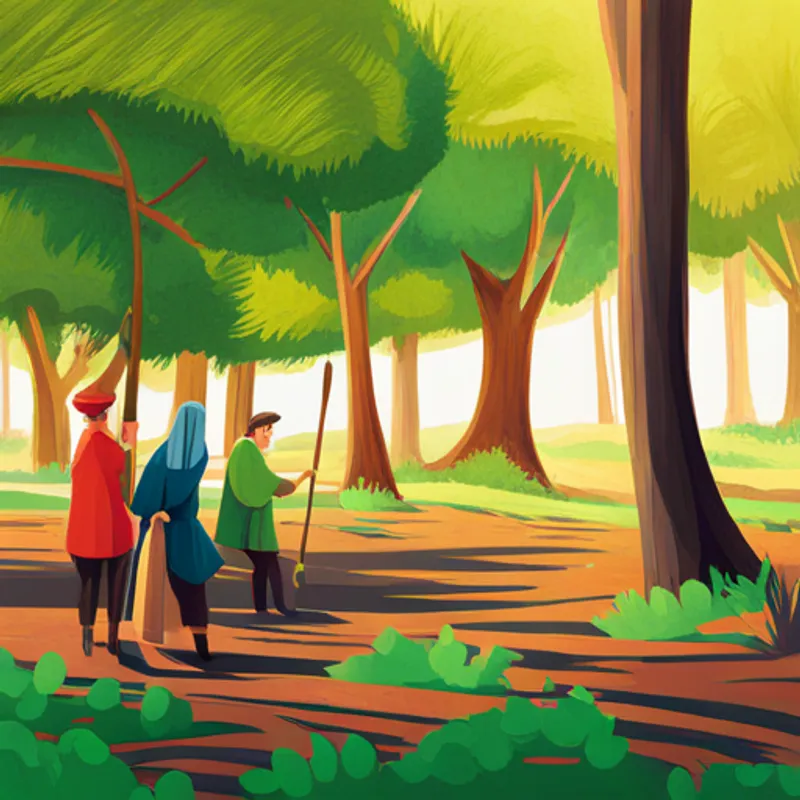 Emily leading a group of people in planting trees