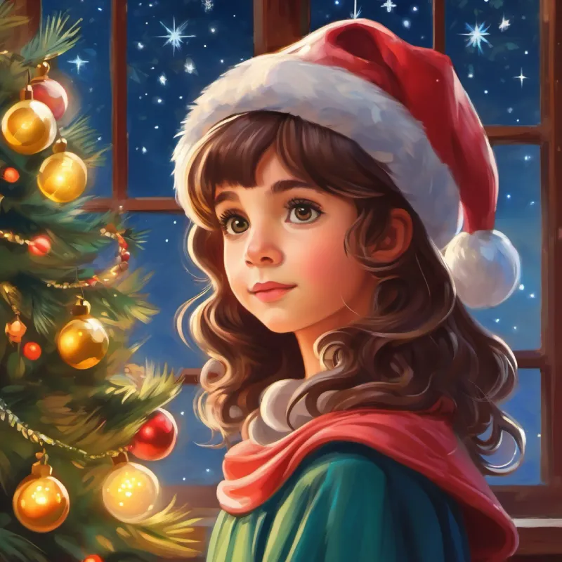 Bambina di sei anni, capelli castani, occhi pieni di meraviglia finds strength in believing in magic.
