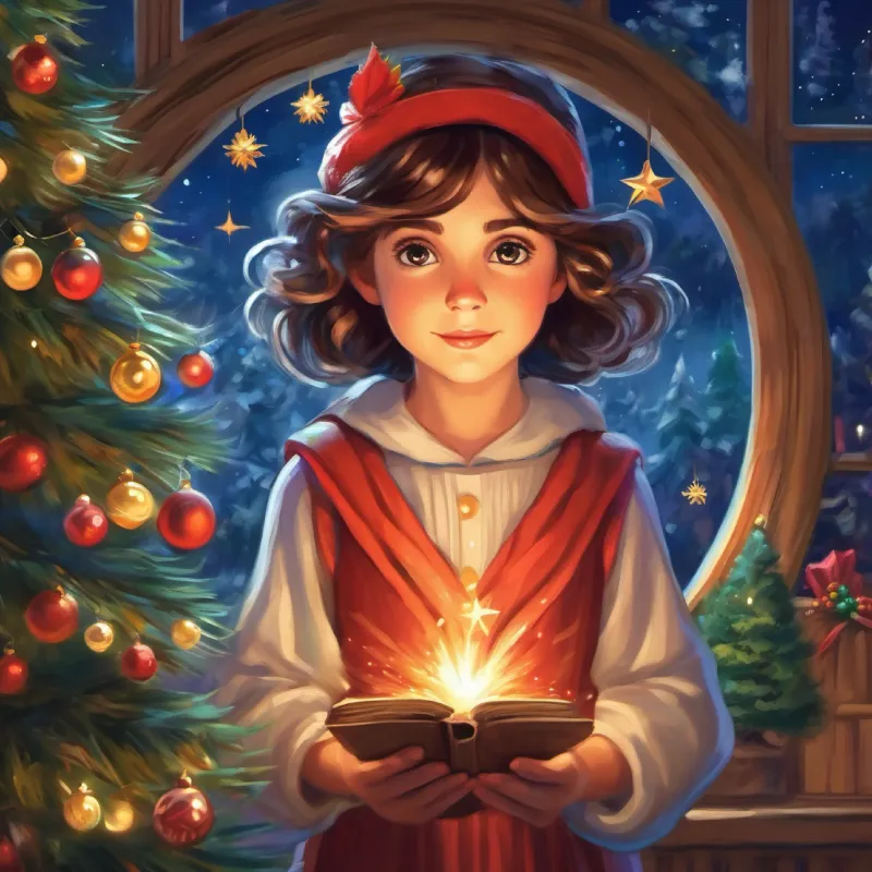 Bambina di sei anni, capelli castani, occhi pieni di meraviglia agrees to help, discovers magic portal.