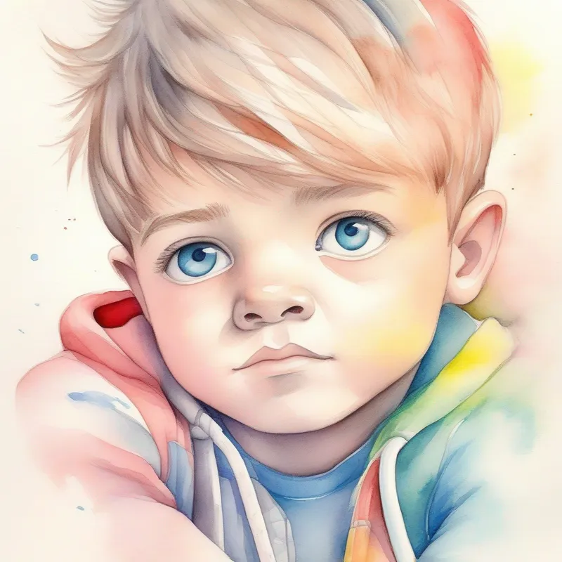 A boy with dreamy eyes and strong muscles, filled with determination dreams of having big strong muscles, colorful and motivating