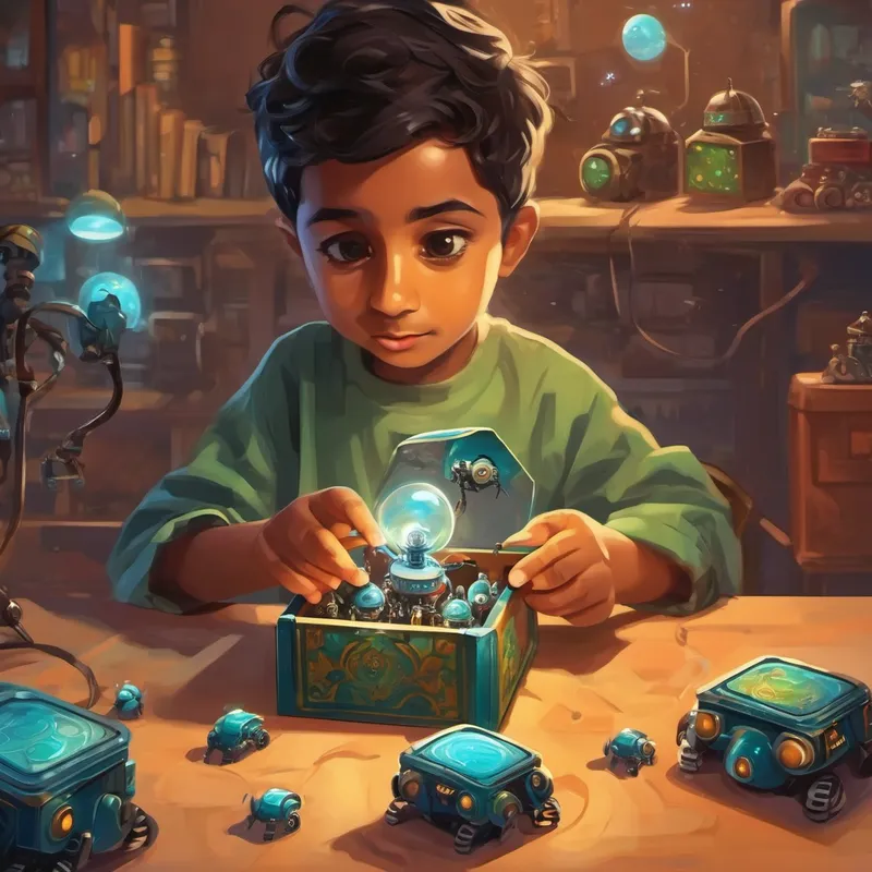 9-year-old Muslim boy with curiosity and passion for science finds a box with three tiny robots