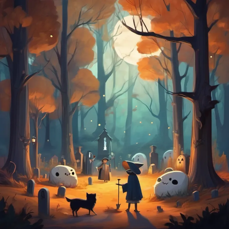 Grave prepares a party in the spooky forest for Boo.