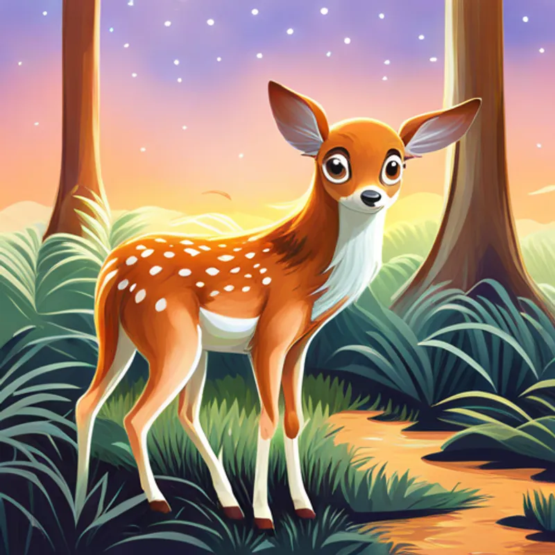 Fawn happily back in the forest with Sammy