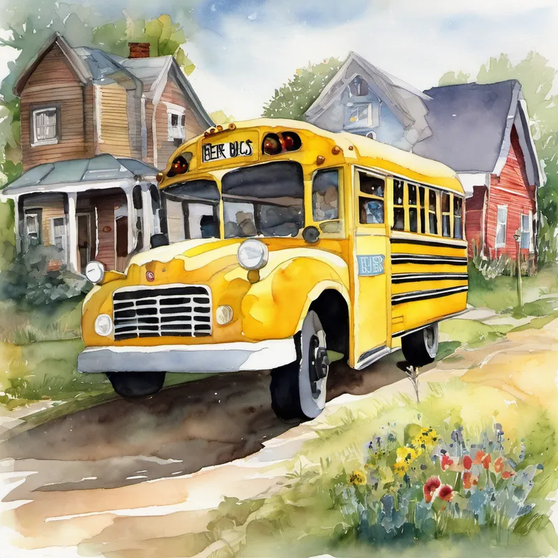 Once upon a time, in a small town called Brightville, there was a regular yellow school bus that went by the name of Bernie. Bernie the bus was just like any other school bus, taking students to and from school every day. But little did anyone know, Bernie had a secret hidden within its tires, and it was about to change the lives of a group of curious students forever. One fine day, as the school bell rang, a group of eager 14-year-old students gathered to board Bernie for their daily journey home. Among them were Cassie, the brave adventurer, Ethan, the science lover, Maya, the history enthusiast, and Ryan, the star-gazer. Little did they know that Bernie had become enchanted during a mysterious cosmic happening the night before.