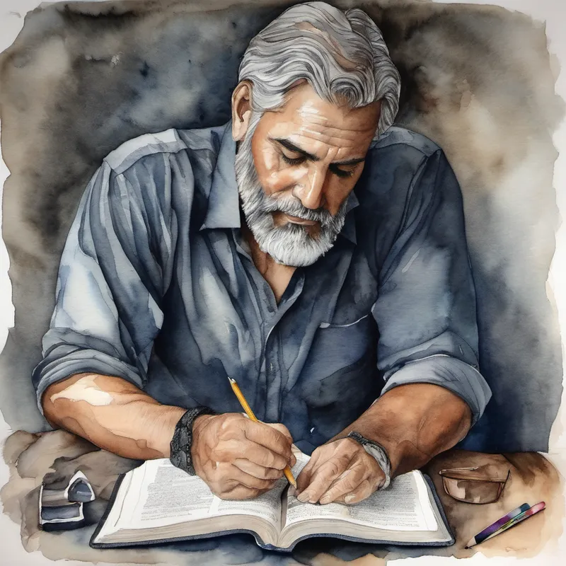 Un hombre con cabello oscuro y ojos amables, viste ropa sencilla y siempre tiene una biblia en la mano. comprende la importancia de escuchar sus emociones