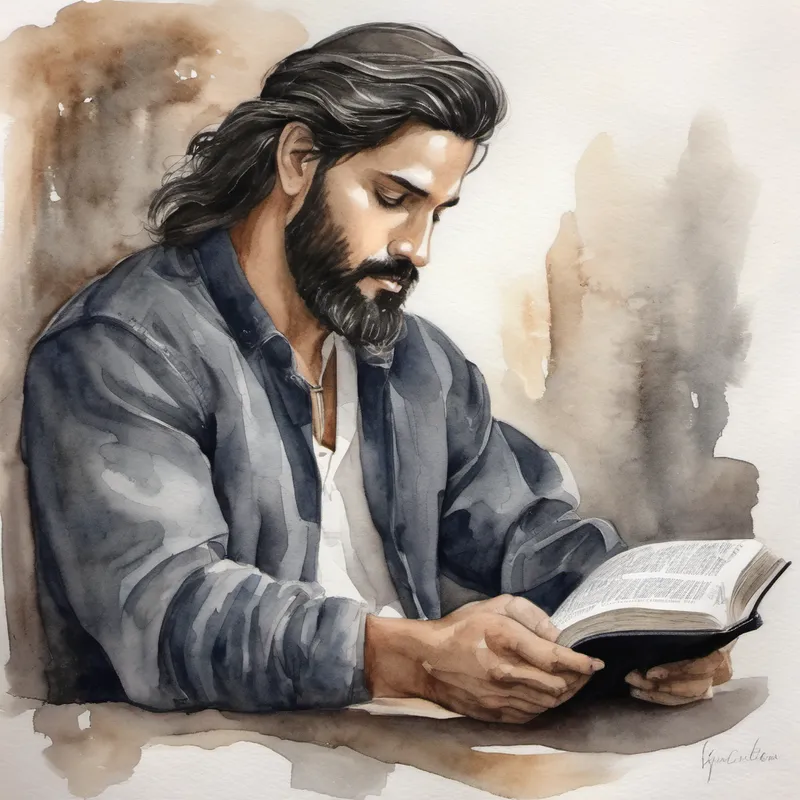 Un hombre con cabello oscuro y ojos amables, viste ropa sencilla y siempre tiene una biblia en la mano. se convierte en líder y ayuda a otros