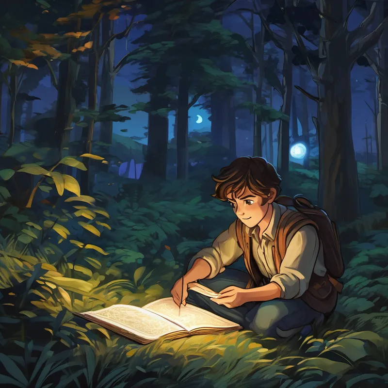 One fateful night, while most residents stayed huddled indoors, Alex's problem-solving instincts kicked in. Determined to uncover the truth behind these supernatural entities, Alex embarked on a courageous journey. Armed with a flashlight, a notebook, and quick thinking, Alex set off into the mysterious night. Guided by moonlight, Alex discovered a hidden scroll in the town's ancient archive, which spoke of an old legend. It told of a magical crystal hidden deep within the heart of the Whispering Woods, said to possess the power to banish the shadows forever. Recognizing this as the key to solving the town's haunting problem, Alex resolved to find the crystal.