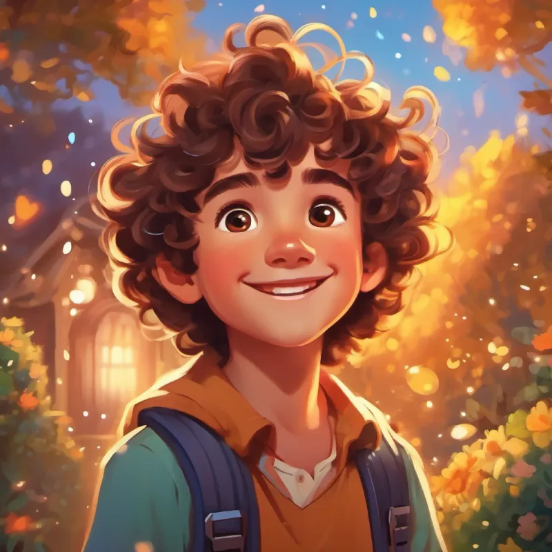 Joyful and giggly with twinkling eyes, curly brown hair's adventurous day ending with his bright spirit and love for his family.