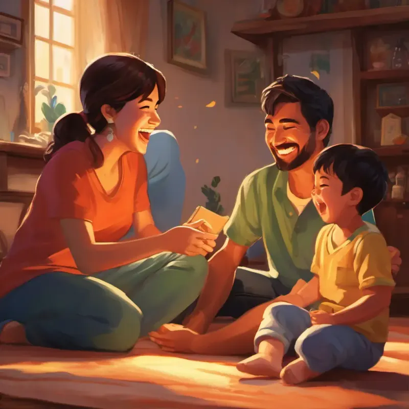 The family sharing a happy moment with baby Aarav's laughter