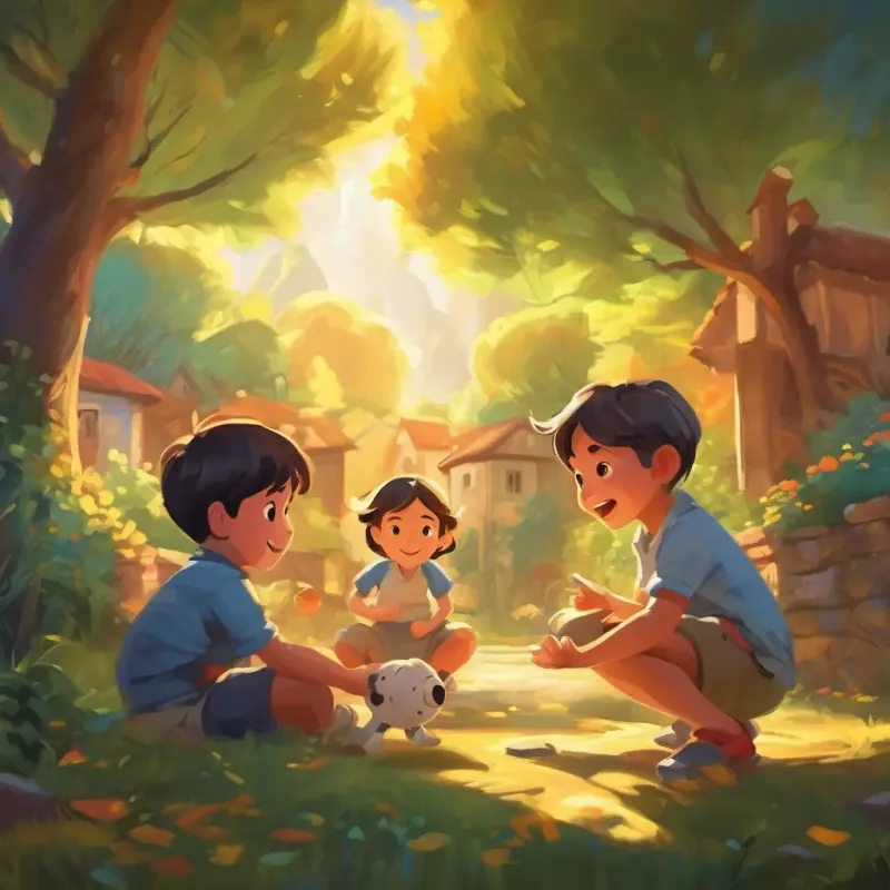 The children are playing games, joyfully interacting with one another.