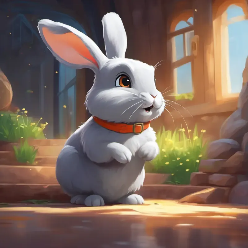 Highlighting the positive outcome of A playful grey rabbit with bright, sparkling eyes's hard work.