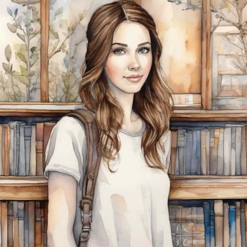 White girl with brown hair, curious and adventurous leaving with memories, understanding music and friendship