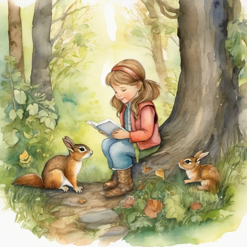 Suddenly, she stumbled upon a tiny fairy named Freya, who had been injured by a pesky squirrel. Lily gently picked her up and tended to her wound. Grateful for her help, Freya introduced Lily to her friends – a wise old owl named Oliver, a playful squirrel named Sammy, and a mischievous talking rabbit named Benny. Together, they embarked on a quest to find the Heart of the Forest. The Heart was a rare and powerful gem that had been hidden away for centuries. It was rumored to hold unimaginable magic and could bring harmony to the Enchanted Forest.