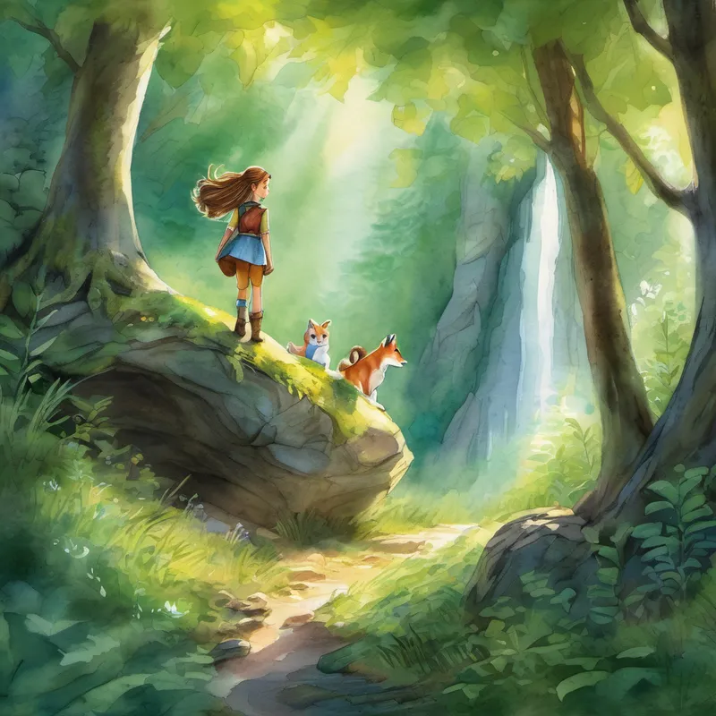 Braving through the thick woods, crossing streams, and climbing tall trees, Lily and her newfound friends faced many obstacles. There were challenges that seemed impossible to overcome, but Lily's determination and the friendship of her companions kept their spirits high. Finally, after many trials, they discovered a hidden cave at the heart of the forest, where the gem was concealed. With the help of her friends, Lily retrieved the shimmering Heart of the Forest. As soon as she touched it, a burst of magical energy surrounded them.