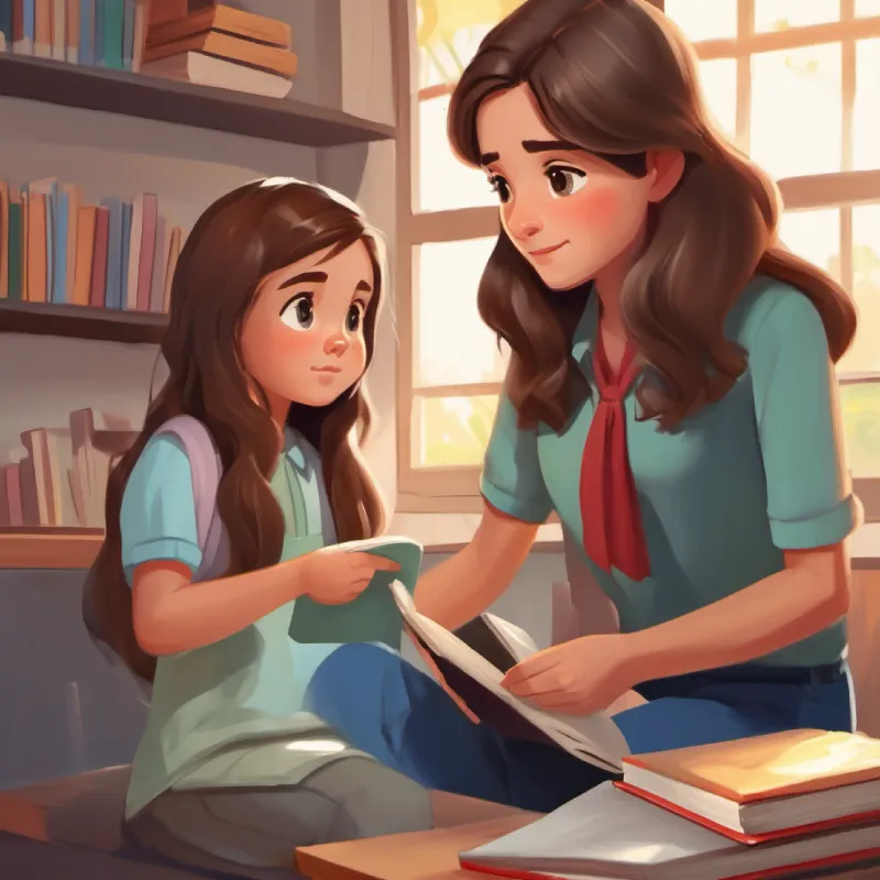 Kindergarten teacher confronts Ansley for eating a book.