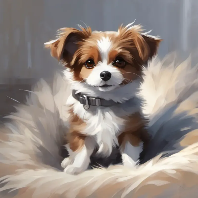 Happy ending, Small dog, brown eyes, fur in shades of grey and white finds a home