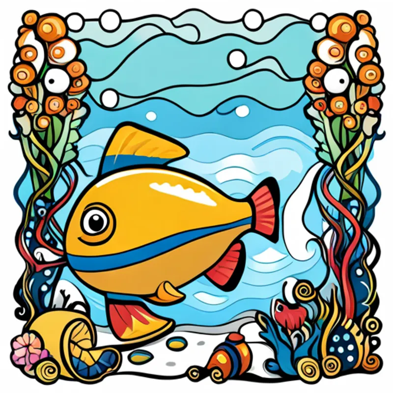 Fin swimming and searching for colorful objects underwater