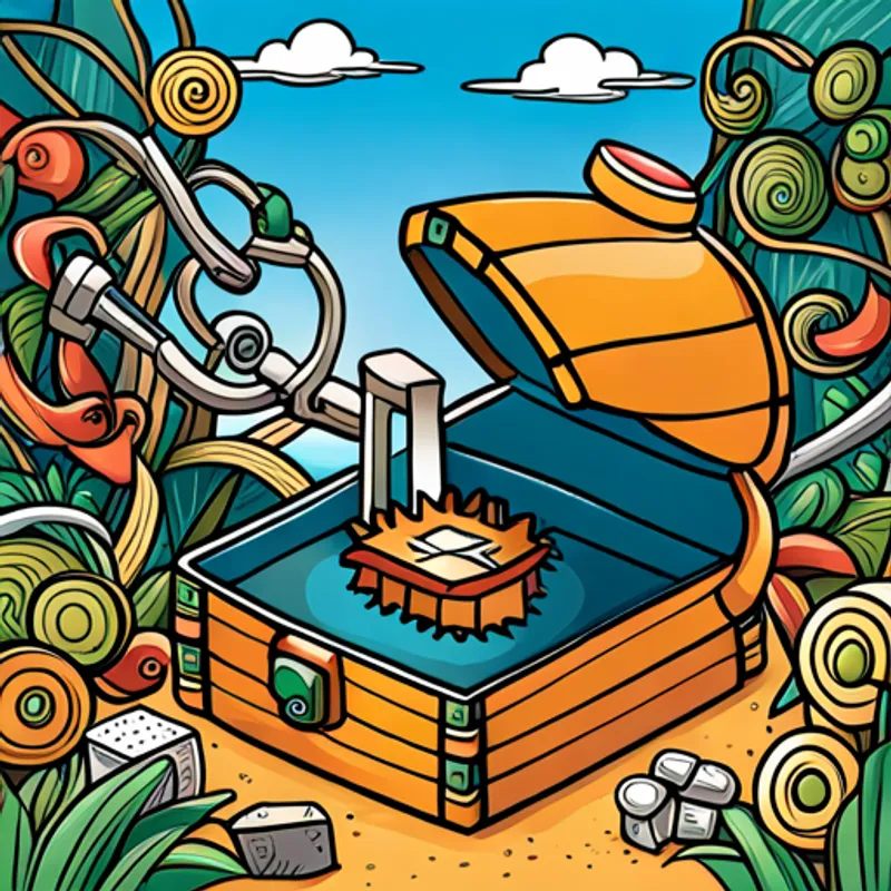 Fin arranging colorful objects to unlock the treasure chest