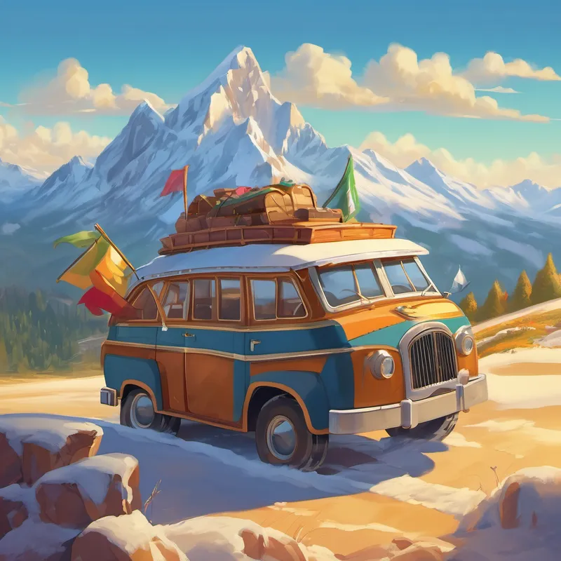 The first stop on Tuffy's journey was the snowy Alps. It was a place where mountains touched the sky, and the air was crisp and cold. Tuffy would gently roll through the valleys, catching the dreams of children who yearned for snowy adventures. It collected dreams of skiing down the slopes, building snow forts with their friends, and having snowball fights. The dreams sparkled like snowflakes as Tuffy stored them safely inside its dream wagon. Next, Tuffy ventured into the vast sandy deserts. The scorching hot sun shone down, as Tuffy chugged through the golden dunes. It collected dreams of brave young explorers riding camels, searching for hidden treasure buried beneath the sand. There were dreams of building magnificent castles out of shimmering grains and playing hide-and-seek with mischievous desert creatures. Tuffy carried these dreams like precious jewels, ready to be delivered to dreaming children far away.