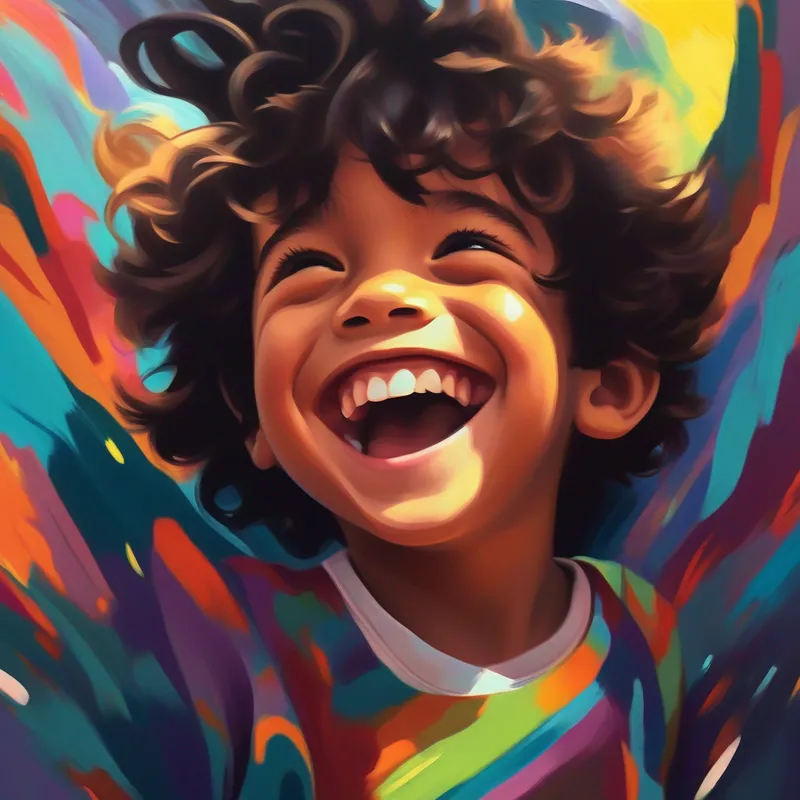 Niño con cabello oscuro y brillante sonrisa, vistiendo ropa deportiva. jugando con un rompecabezas, colores suaves y concentración en su rostro.