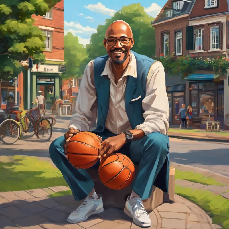 Once upon a time, in a small town in the Netherlands, there lived a man named Darryl. Darryl was a father of three wonderful children and he always made sure to spend quality time with them. He was born in Suriname, a beautiful country in South America, but he had lived in the Netherlands his whole life.
Darryl was a tall and skinny man, with a shiny bald head that he had grown used to over the years. He was proud of his appearance and often wore fancy suits to his job at the bank. However, there was one thing that set Darryl apart from others - his love for basketball.
Darryl loved playing basketball, and he was quite good at it too. He spent his free time shooting hoops at the local park and teaching his children how to play. He even had a collection of sneakers that he wore with his fancy suits, surprising everyone with his unique style.