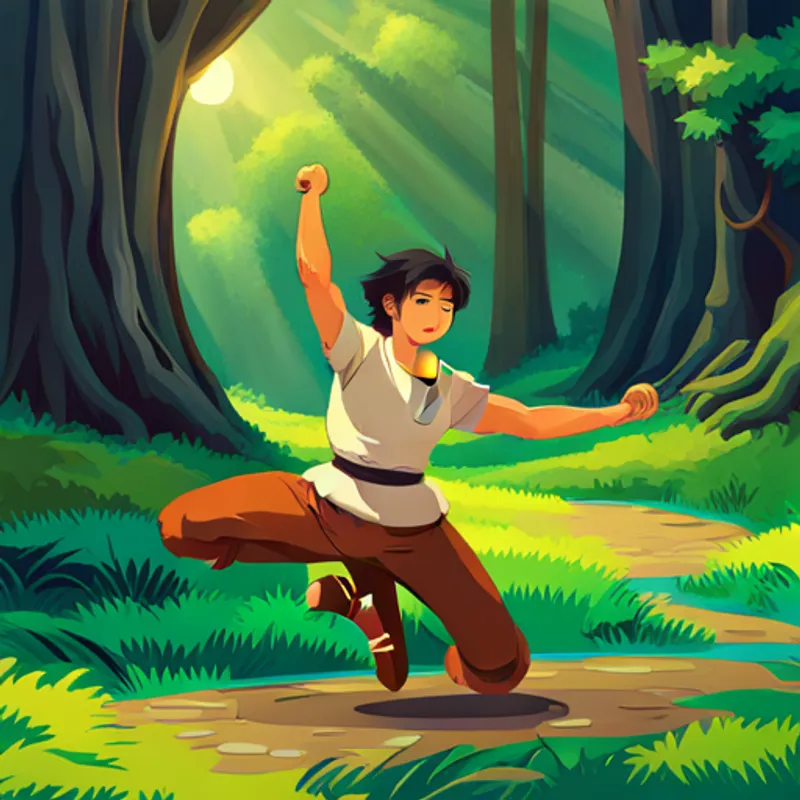 Jiya dancing with his long arms swaying