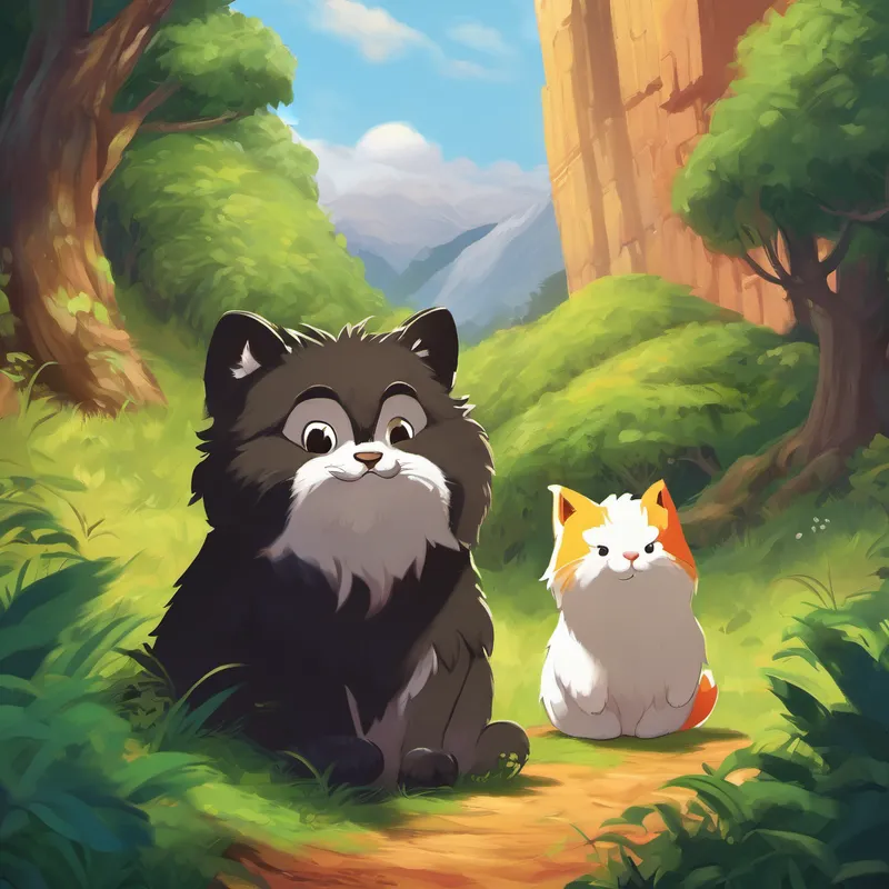 "My name is Floo," the Fluffaloomp squeaked, "and I've been observing your incredible battles, Alex. They're truly extraordinary!" Alex, surprised yet intrigued, invited Floo to join him on his journey. The little Fluffaloomp happily agreed, and together they continued to fight against the dark forces that threatened Creativia.