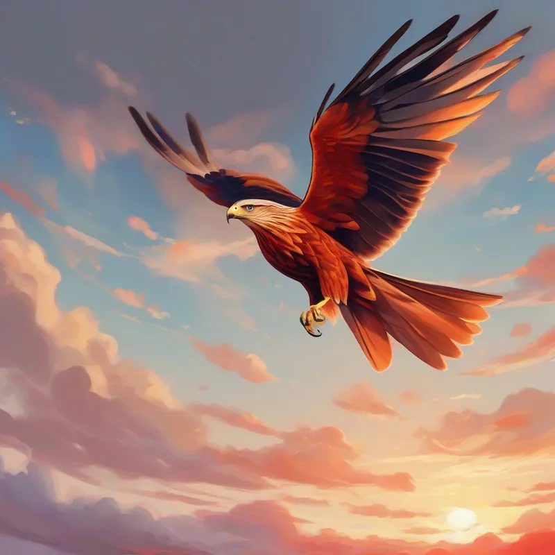 A shiny red kite in the sky