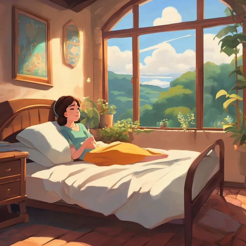 Suddenly, Ellora's eyes fluttered open, and she found herself lying safe and sound in her own cozy bed. It was all just a dream! A sense of relief washed over her, soothing her worried heart. She realized she could still feel the warmth of the sun on her skin and smell the salty air that lingered in her room. With a happy sigh, Ellora hopped out of bed, excited for the day ahead. It was time for pancakes, her favorite breakfast treat. As she happily made her way to the kitchen, though, she couldn't help but feel a twinge of embarrassment. She had accidentally wet the bed during her adventurous dream.
