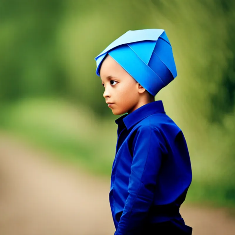 A little boy with a kind heart and determined spirit, wearing a blue turban's struggle with impatience