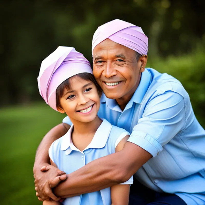 A little boy with a kind heart and determined spirit, wearing a blue turban and A gentle and kind girl with a bright smile, dressed in a pink dress's love story inspires others