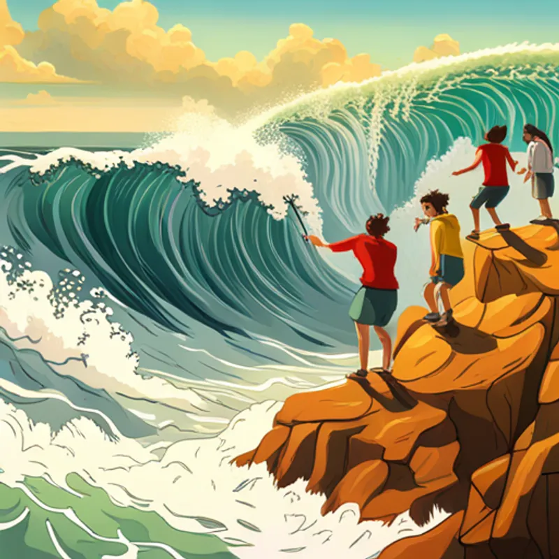 La melodía formando ondas de colores en el agua