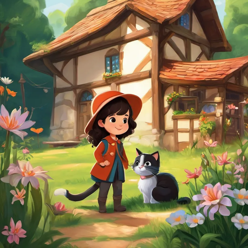 Once upon a time in a small magical village, there lived a little girl named Lily and her best friend, Whiskers, a mischievous but lovable cat. They lived in a cozy cottage surrounded by beautiful meadows and forests filled with enchanting creatures. Lily and Whiskers were inseparable. From the moment they first met, they embarked on countless adventures together. They went on daring quests to find hidden treasures, explored magical lands, and even discovered secret portals that led to other worlds. No adventure was too big or small for Lily and Whiskers.