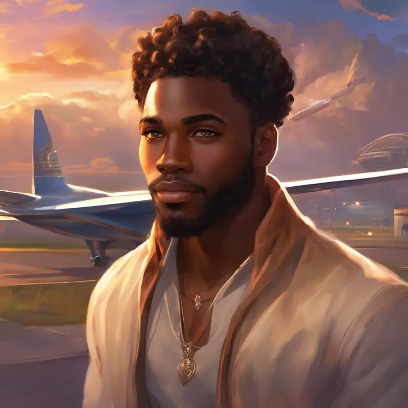 Introduction to A black man with warm brown skin and kind, expressive eyes in a small town in Indiana, at the airport.