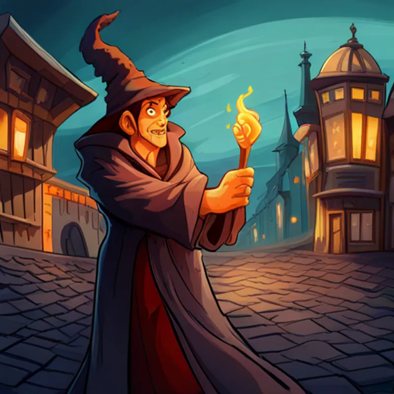 Malachi, a wicked sorcerer causing trouble in the town, a wicked sorcerer causing trouble in the town