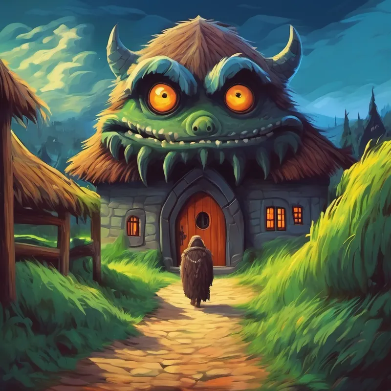 Scary monster lurking outside the village