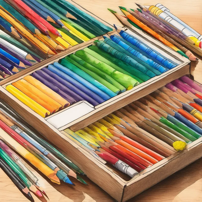 A clean and tidy coloring box with all the crayons
