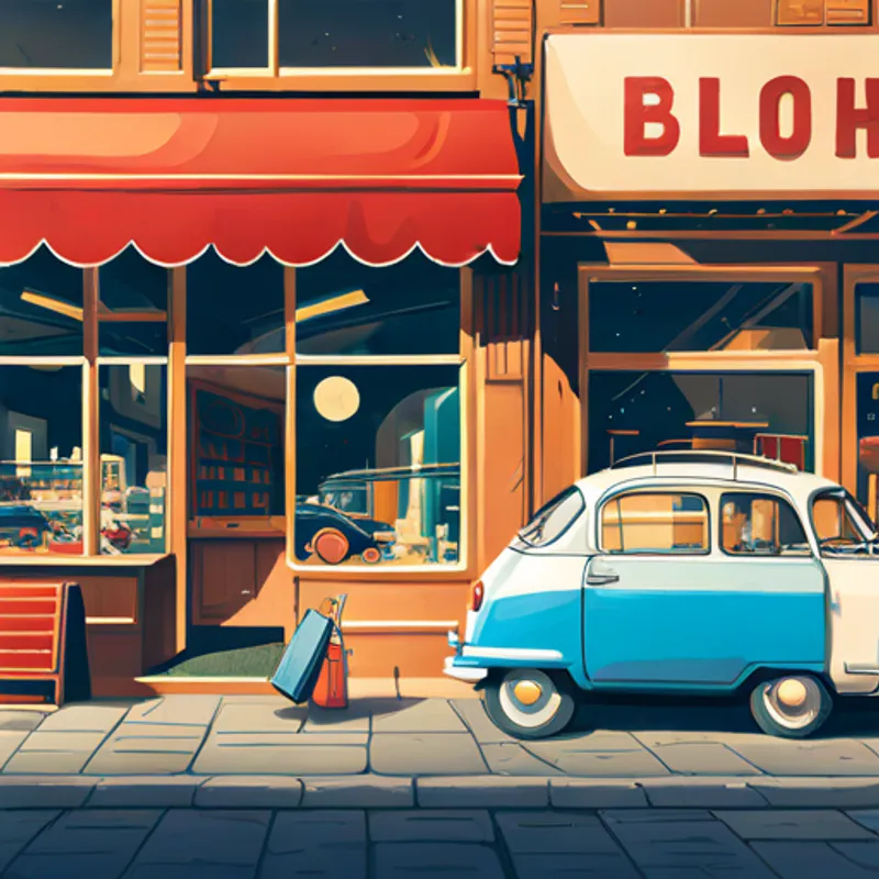 Bubu finds a shiny toy car in a store window