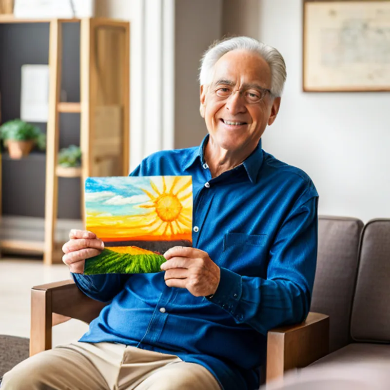 Amelia's father showing a picture of the Sun