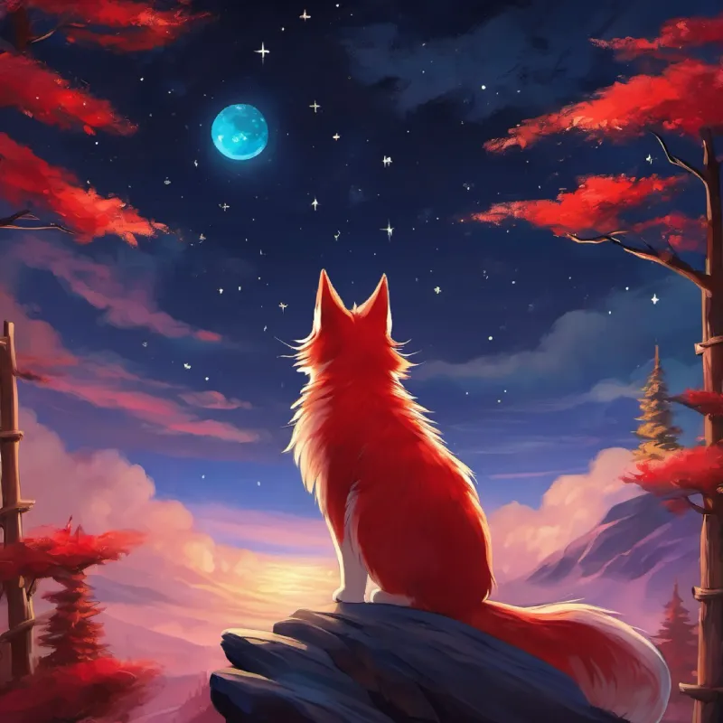 The stars are relit and Red fur, curious eyes, full of adventure and bravery returns home with a sky full of memories.