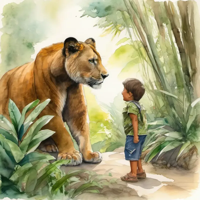 The cub showing gratitude, leading Leo to a hidden part of the jungle.